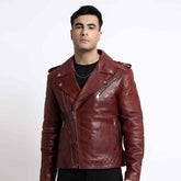 Mens Brown Leather Biker Style Jackets